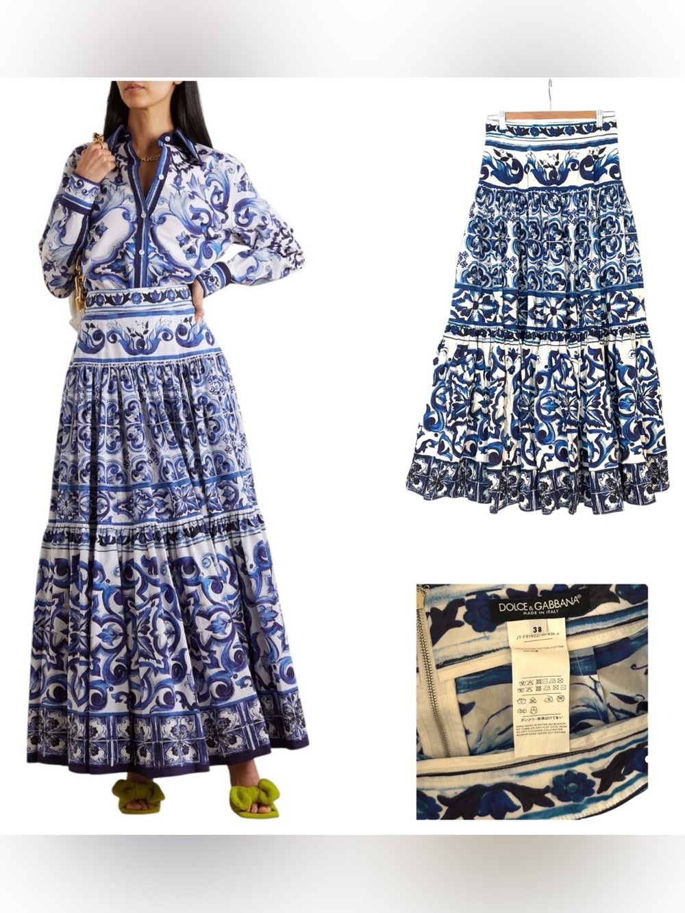 Dolce & Gabbana Maiolica Tiered Maxi Skirt
